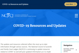 Images shows the NCJFCJ COVID-19 Resources webpage