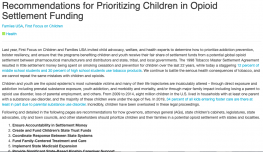 Recommendations for Prioritizing Children in Opioid Settlement Funding﻿